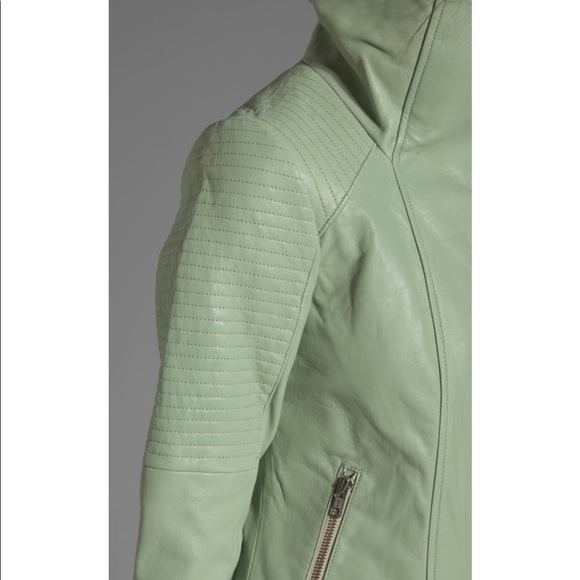 Mackage Gabby Classic Leather Jacket in Mint - Picture 5 of 13
